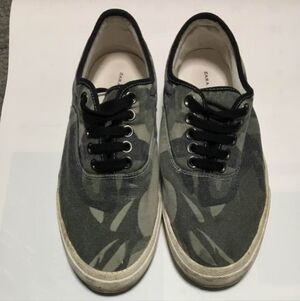 ZARA Olive Green Canvas Camouflage Lace Up Sneakers Shoees Mens SZ 42 / US 9